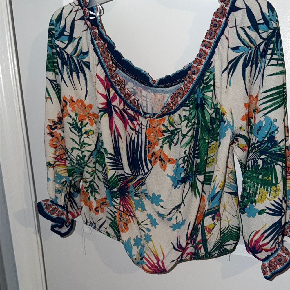 Flying Tomato Tropical Floral Blouse - Multicolor